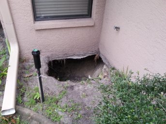 sinkhole under home